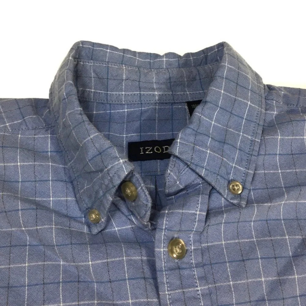BF155 Izod Designer Button Front Career Shirt M - Picture 3 of 4
